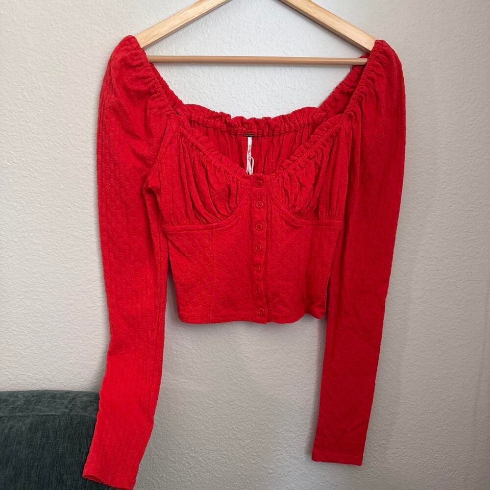 Red long sleeve button up